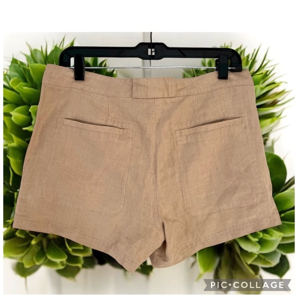 A.L.C. LINEN TAN CARGO SHORTS - Picture 4 of 4
